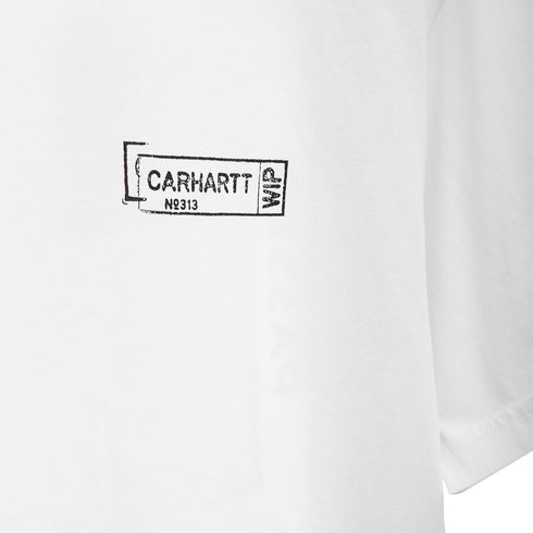 Carhartt WIP S/S Stamp T-Shirt White/Black Stone Washed I033670 Degli Uberti